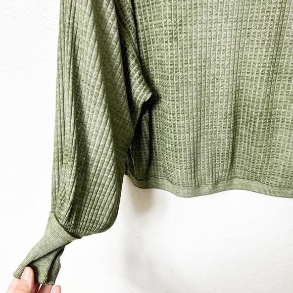 Free People Southside Thermal in Cindered Olive Women Cotton Polyester Size XS - Picture 5 of 6